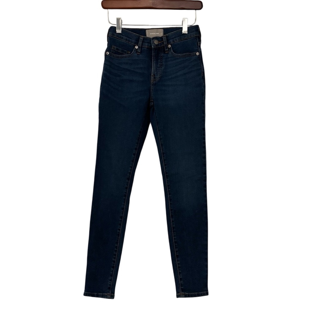 EVERLANE Deep Indigo Mid Rise Classic Skinny Jeans